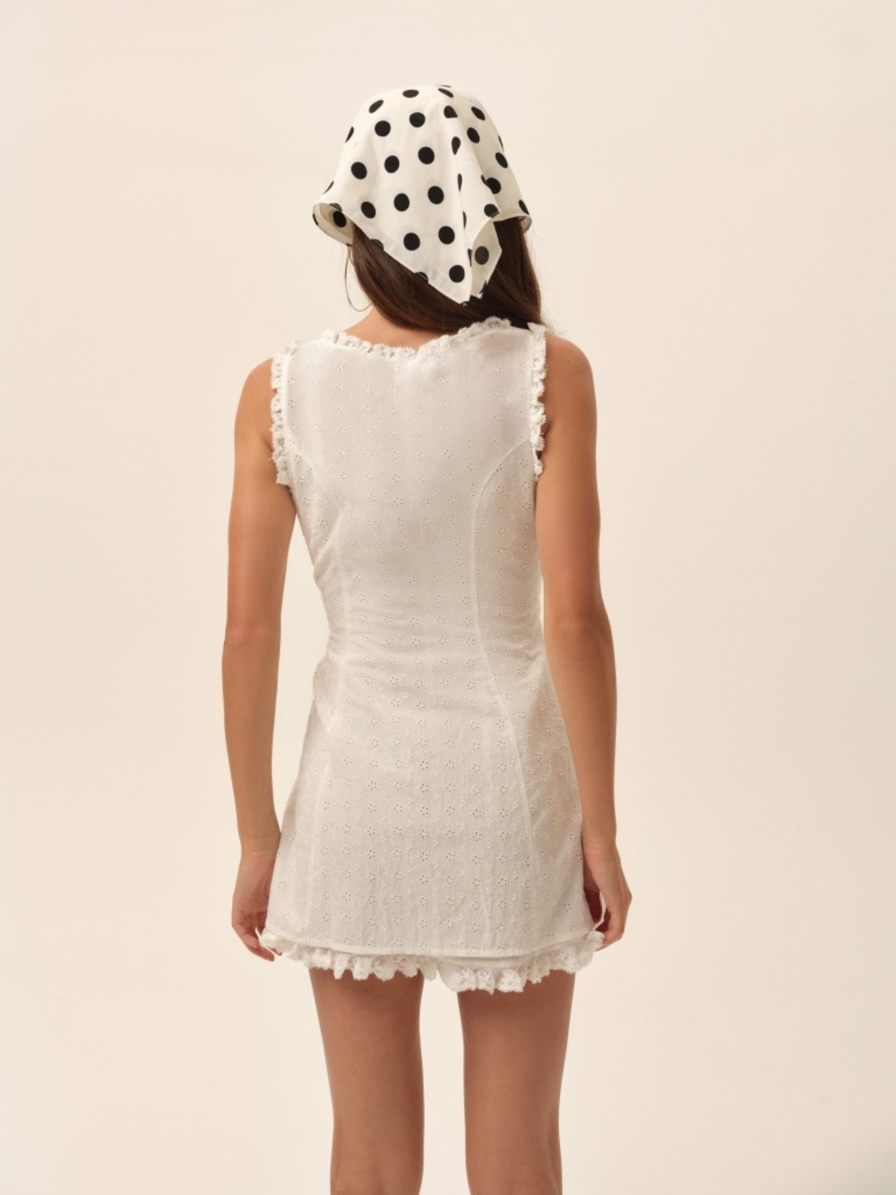 For Love & Lemons Susie Eyelet Mini Dress M / White - Picture 3 of 3